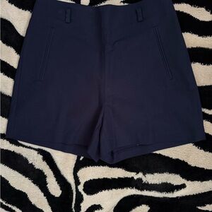 Zara Dark Blue High Waist Elegant Shorts